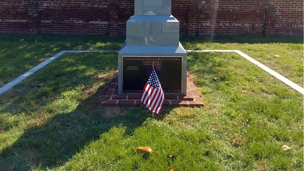 The Memorial Garden with central granite obelisk